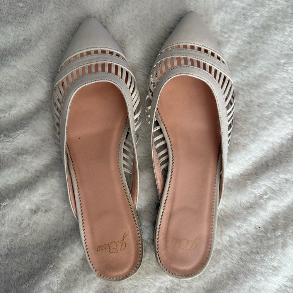 J.Crew Cream Leather Slides